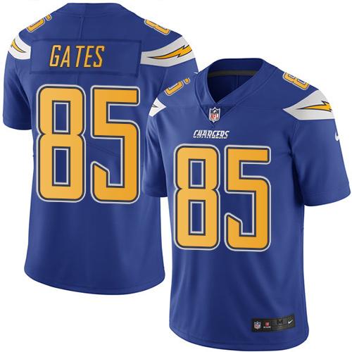 Nike Chargers #85 Antonio Gates Electric Blue Men's Stitched NFL Limited Rush Jersey - Click Image to Close